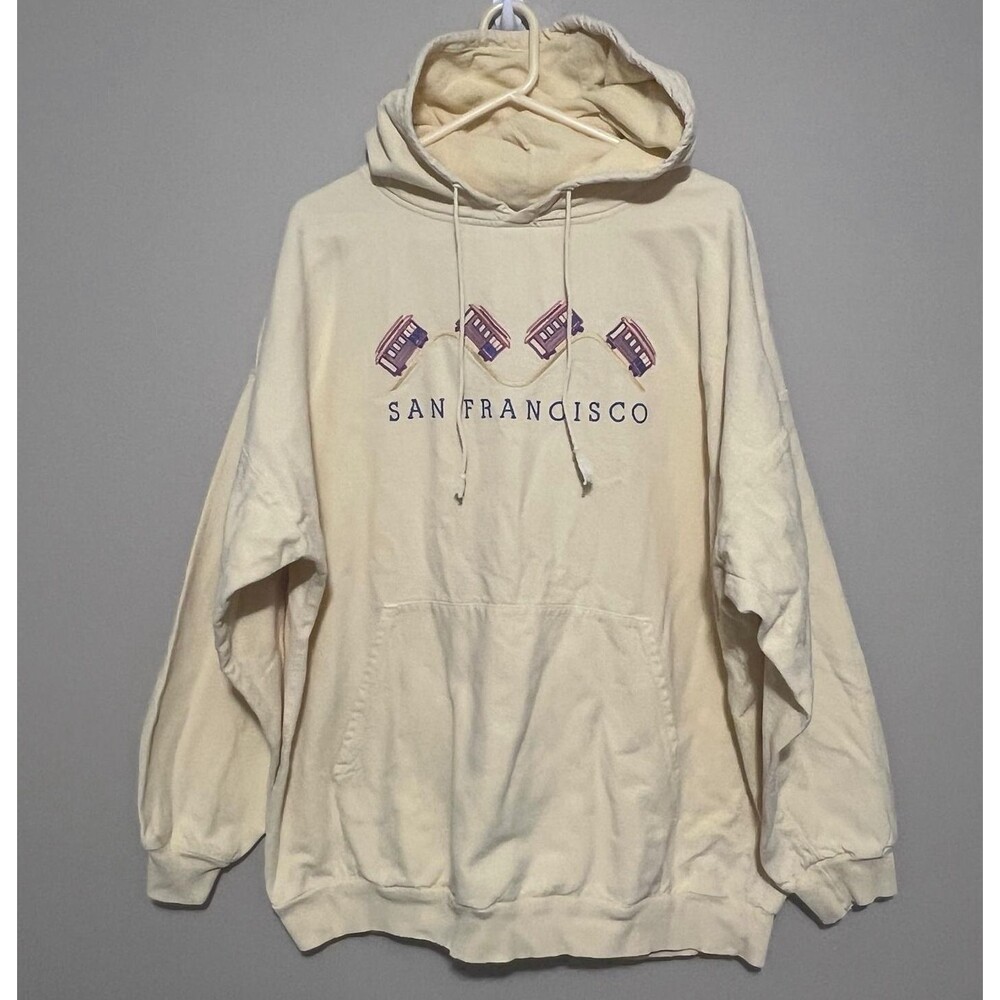 Vintage Crazy Shirts Hawaii San Francisco Hoodie Cable Car Embroidered Size XL